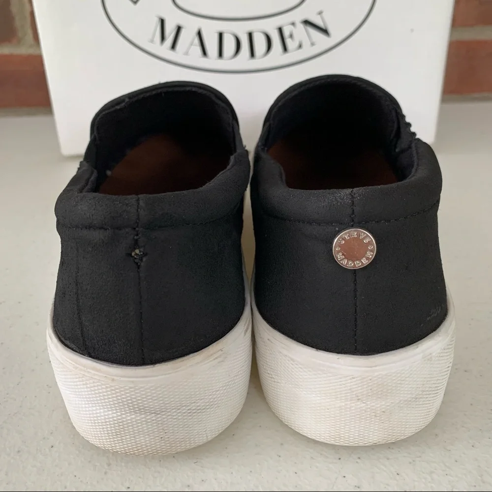Steve Madden Gills black suede slip on flats women’s size US 9 M - Picture 6 of 8